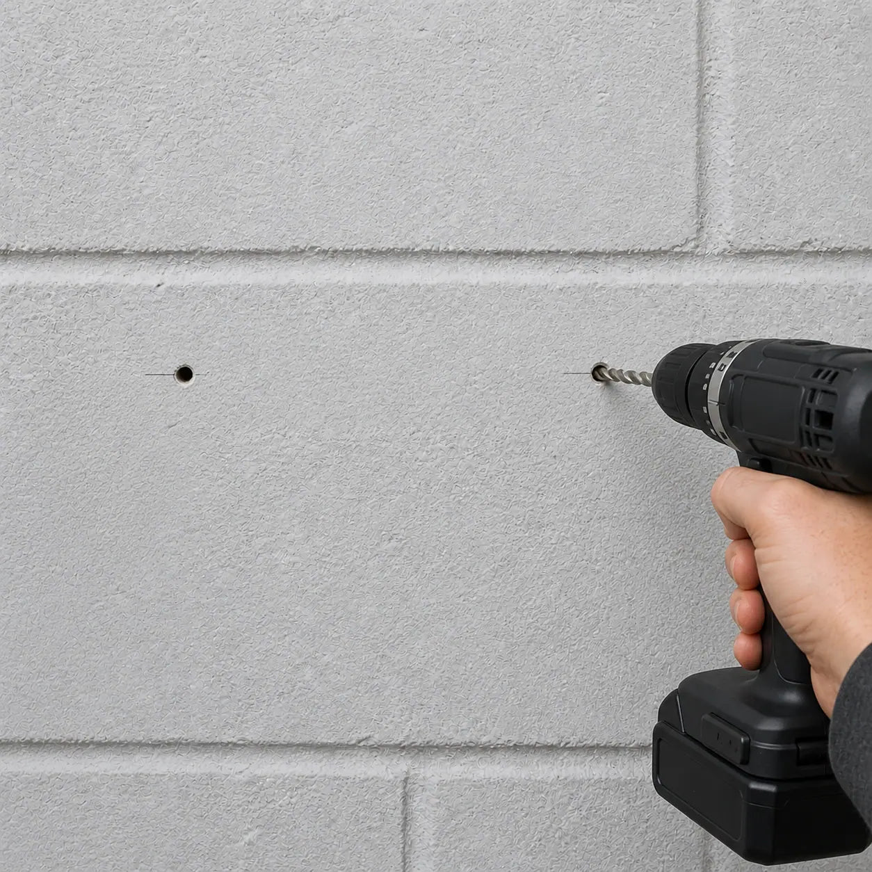 Drilling the marked points